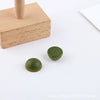 Wholesale Jewelry Accessories Solid Wood Polygon Geometric Perforated Half Pill Earrings Baking Varnish Minimalist