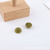 Wholesale Jewelry Accessories Solid Wood Polygon Geometric Perforated Half Pill Earrings Baking Varnish Minimalist