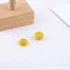 Wholesale Jewelry Accessories Solid Wood Polygon Geometric Perforated Half Pill Earrings Baking Varnish Minimalist