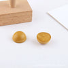 Wholesale Jewelry Accessories Solid Wood Polygon Geometric Perforated Half Pill Earrings Baking Varnish Minimalist