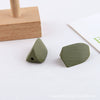 Wholesale Jewelry Accessories Solid Wood Polygon Geometric Perforated Half Pill Earrings Baking Varnish Minimalist
