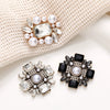 Wholesale Jewelry Accessories Square Pearl Gem Flower Zinc Alloy Hirback Pattern Electroplated