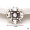 Wholesale Jewelry Accessories Square Pearl Gem Flower Zinc Alloy Hirback Pattern Electroplated