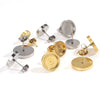 Wholesale Jewelry Accessories Stainless Steel Lathe Earring Base Round Basin Welding Needle Electroplated