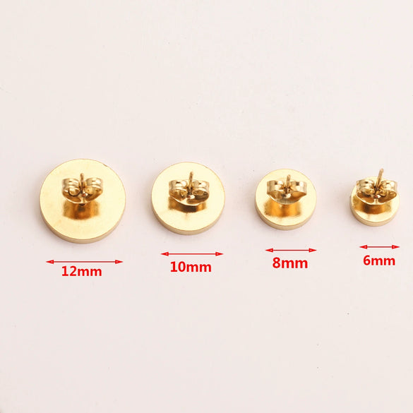 Wholesale Jewelry Accessories Stainless Steel Lathe Earring Base Round Basin Welding Needle Electroplated