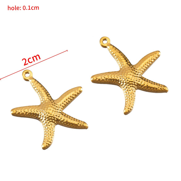 Wholesale Jewelry Accessories Stainless Steel Marine Series Pendant With Starfish Shell Seahorse And More Electroplated