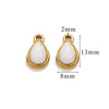 Wholesale Jewelry Accessories Stainless Steel Oval Water Drop Inlaid Natural Stone Handmade With Electroplated 18K Gold
