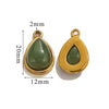 Wholesale Jewelry Accessories Stainless Steel Oval Water Drop Inlaid Natural Stone Handmade With Electroplated 18K Gold