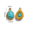 Wholesale Jewelry Accessories Stainless Steel Oval Water Drop Inlaid Natural Stone Handmade With Electroplated 18K Gold