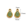 Wholesale Jewelry Accessories Stainless Steel Oval Water Drop Inlaid Natural Stone Handmade With Electroplated 18K Gold