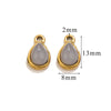 Wholesale Jewelry Accessories Stainless Steel Oval Water Drop Inlaid Natural Stone Handmade With Electroplated 18K Gold