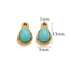 Wholesale Jewelry Accessories Stainless Steel Oval Water Drop Inlaid Natural Stone Handmade With Electroplated 18K Gold