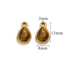 Wholesale Jewelry Accessories Stainless Steel Oval Water Drop Inlaid Natural Stone Handmade With Electroplated 18K Gold