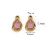 Wholesale Jewelry Accessories Stainless Steel Oval Water Drop Inlaid Natural Stone Handmade With Electroplated 18K Gold