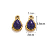 Wholesale Jewelry Accessories Stainless Steel Oval Water Drop Inlaid Natural Stone Handmade With Electroplated 18K Gold