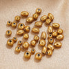Wholesale Jewelry Accessories Stainless Steel Round Hammered Beads With Pockmarks And Beating Points Vacuum Plated