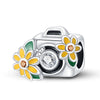 Wholesale Jewelry Accessories 925 Sterling Silver Charm Beads With Dripping Oil Treatment Flower Bicycle Camera Pendant Original Design