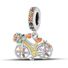 Wholesale Jewelry Accessories 925 Sterling Silver Charm Beads With Dripping Oil Treatment Flower Bicycle Camera Pendant Original Design