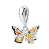 Wholesale Jewelry Accessories 925 Sterling Silver Charm Beads With Dripping Oil Treatment Flower Bicycle Camera Pendant Original Design