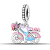 Wholesale Jewelry Accessories 925 Sterling Silver Charm Beads With Dripping Oil Treatment Flower Bicycle Camera Pendant Original Design
