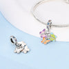 Wholesale Jewelry Accessories 925 Sterling Silver Original Design Dripping Oil Butterfly Sunflower Pyramid Dinosaur Hanging Beads Bracelet