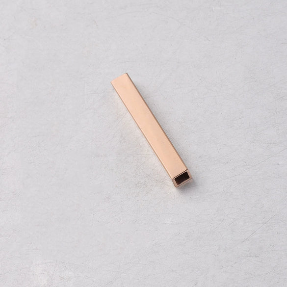 Wholesale Jewelry Accessories Titanium Steel Hollow Rectangular 3D Long Tube Fine Polishing Figure Pattern