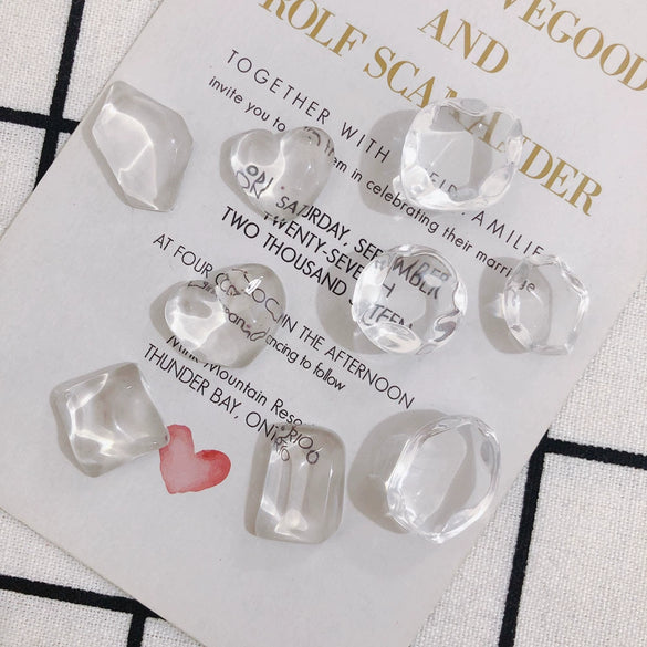 Wholesale Jewelry Accessories Transparent Glass And Plastic Resin Irregular Shaped Environmental Protection Patch Material