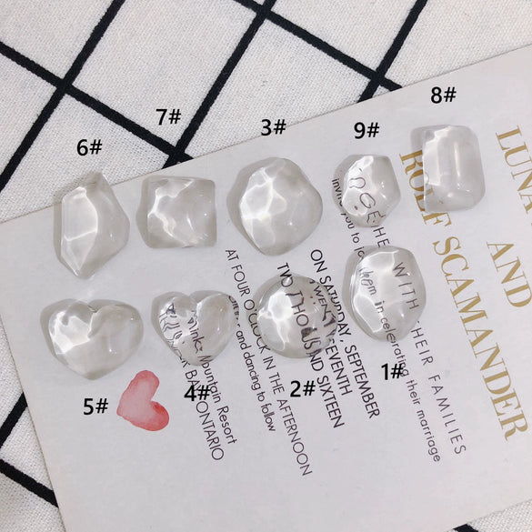 Wholesale Jewelry Accessories Transparent Glass And Plastic Resin Irregular Shaped Environmental Protection Patch Material