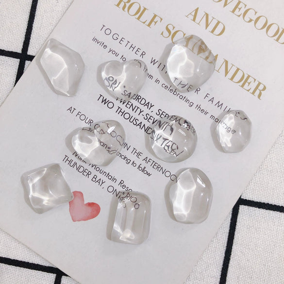 Wholesale Jewelry Accessories Transparent Glass And Plastic Resin Irregular Shaped Environmental Protection Patch Material