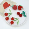 Wholesale Jewelry Accessories Wool Woven Fruit Cherry And Strawberry Pendant And Earrings Material