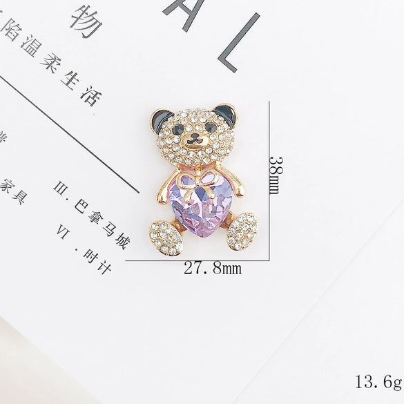 Wholesale Jewelry Accessories Zinc Alloy Handwoven Love Bear Shaped With Diamond