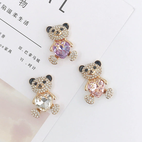 Wholesale Jewelry Accessories Zinc Alloy Handwoven Love Bear Shaped With Diamond
