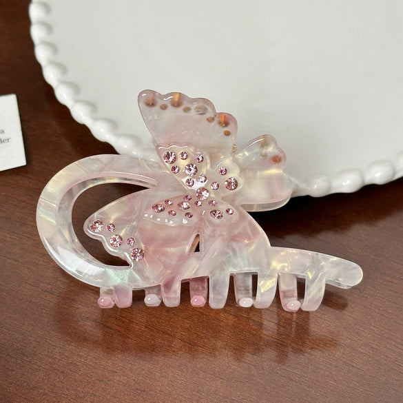 Wholesale Jewelry Acetic Acid Material Diamondencrusted Butterfly Hair Gripper Highend Women's Hair Accessory
