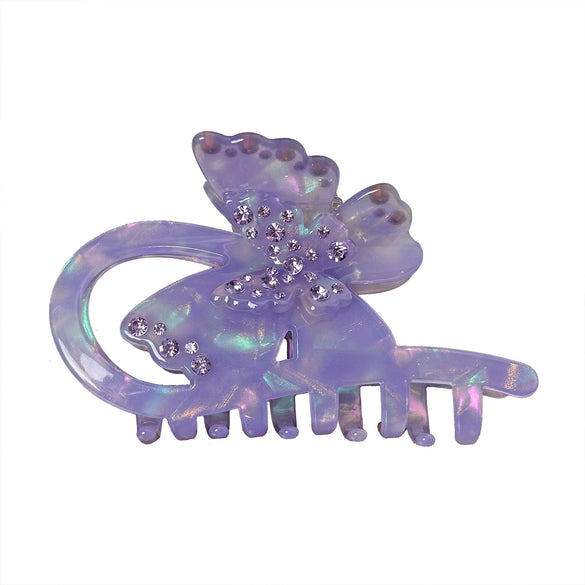 Wholesale Jewelry Acetic Acid Material Diamondencrusted Butterfly Hair Gripper Highend Women's Hair Accessory