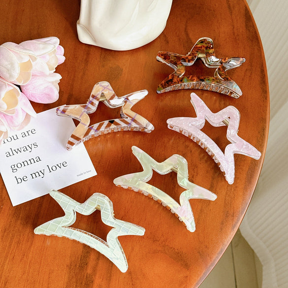 Wholesale Jewelry Acetic Acid Star Hair Clip For Women