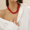 Wholesale Jewelry Acrylic Geometric Round Bead Handmade Women's Punk Style Collar Clavicle Necklace
