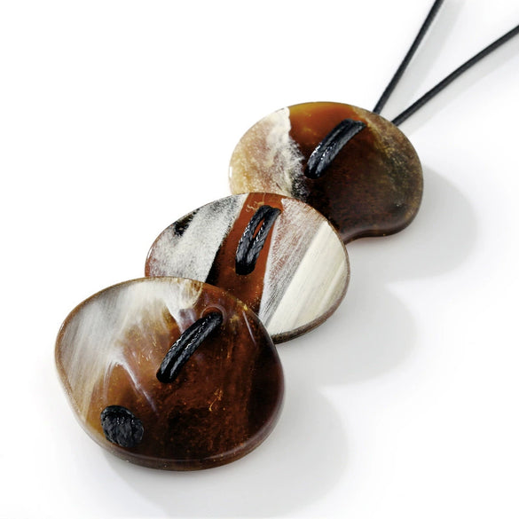 Wholesale Jewelry Acrylic Pendant Cowhide Rope Necklace Geometric Style Electroplated