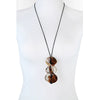 Wholesale Jewelry Acrylic Pendant Cowhide Rope Necklace Geometric Style Electroplated