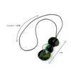 Wholesale Jewelry Acrylic Pendant Cowhide Rope Necklace Geometric Style Electroplated