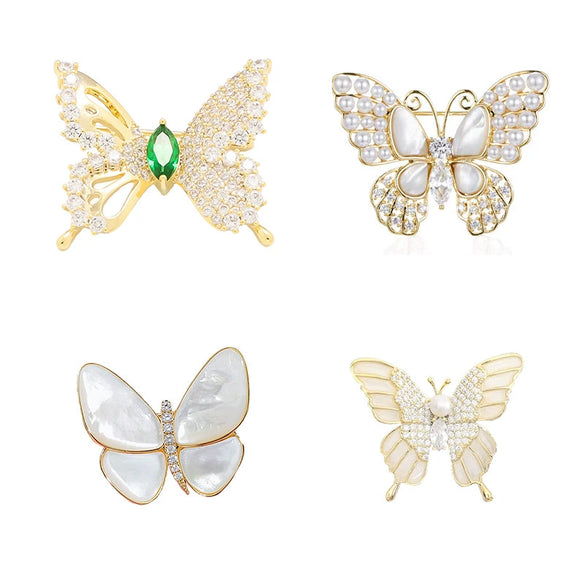 Wholesale Jewelry Alloy Animal Butterfly Brooch Electroplated For Women