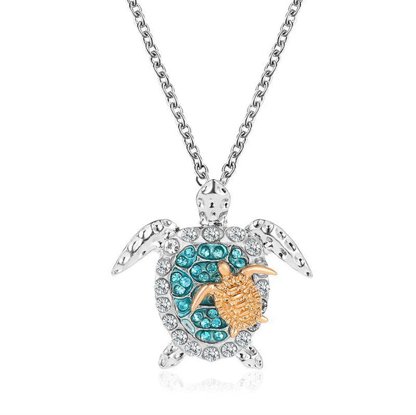 Wholesale Jewelry Alloy Animal Zodiac Turtle Pendant Necklace With Electroplating