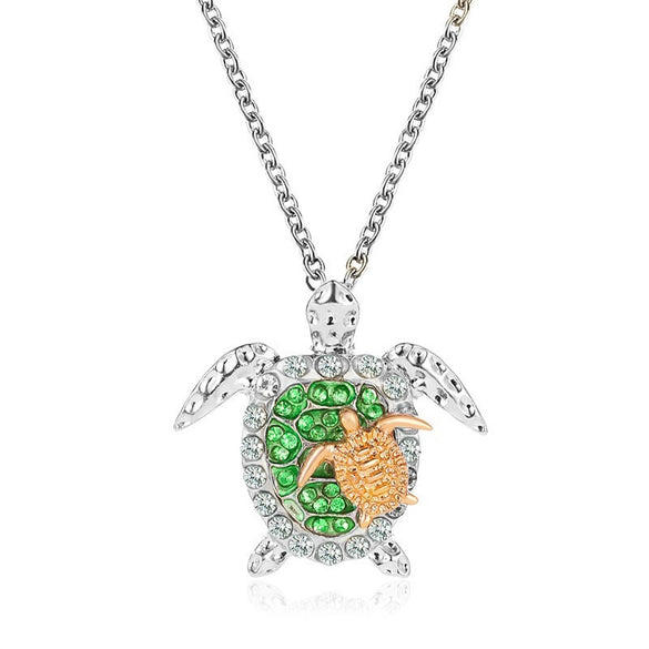 Wholesale Jewelry Alloy Animal Zodiac Turtle Pendant Necklace With Electroplating