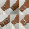 Wholesale Jewelry Alloy Beaded Stacked Bow And Star Pendant Bracelet For Women With Electroplating