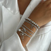 Wholesale Jewelry Alloy Beaded Stacked Bow And Star Pendant Bracelet For Women With Electroplating