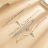 Wholesale Jewelry Alloy Beaded Stacked Bow And Star Pendant Bracelet For Women With Electroplating