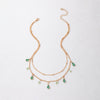 Wholesale Jewelry Alloy Drop Shape Rhinestone Necklace With Electroplating Treatment