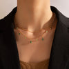 Wholesale Jewelry Alloy Drop Shape Rhinestone Necklace With Electroplating Treatment