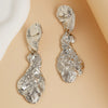 Wholesale Jewelry Alloy Exaggerated Geometric Heart Earrings With Sunflower Pattern Electroplated