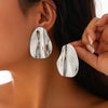 Wholesale Jewelry Alloy Exaggerated Geometric Heart Earrings With Sunflower Pattern Electroplated