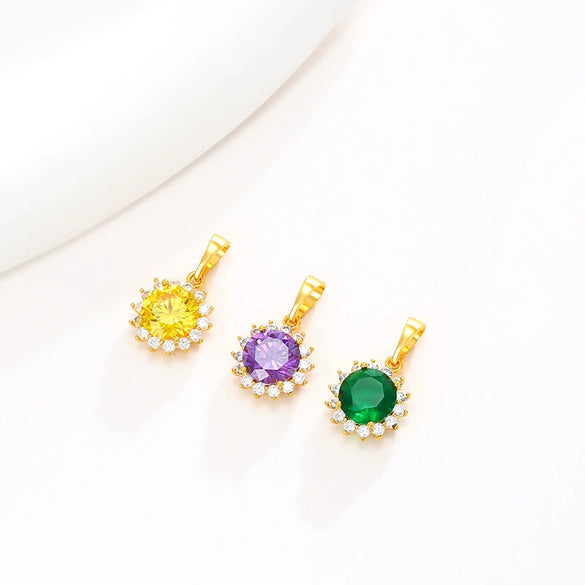 Wholesale Jewelry Alloy Flower Pendant Electroplated Retro Style